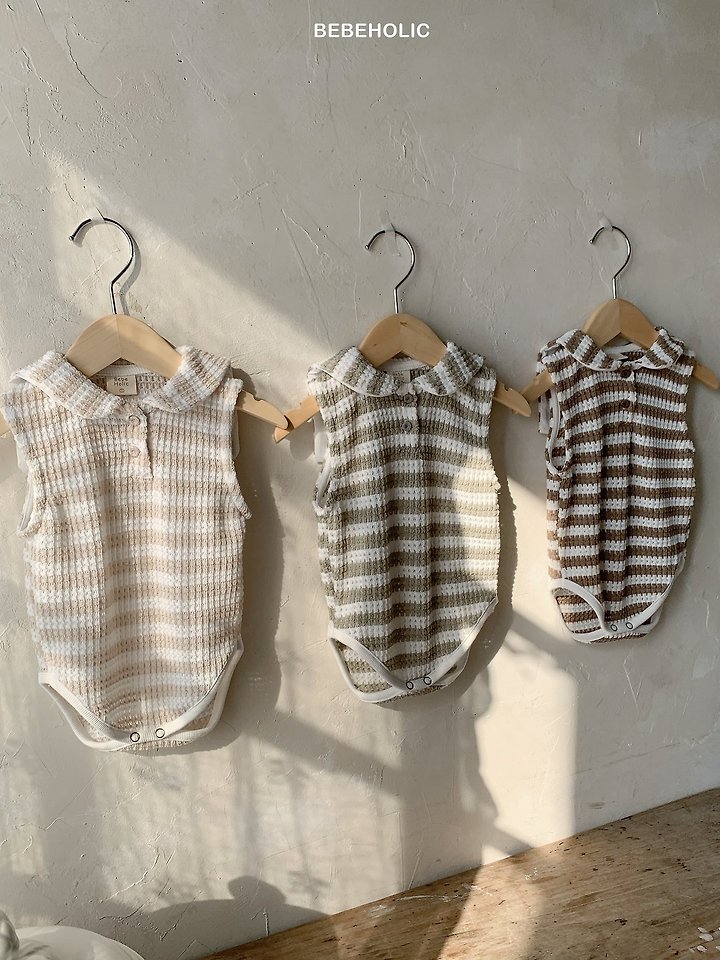 Bebe Holic - Korean Baby Fashion - #onlinebabyshop - Plush Stripe Suit - 7