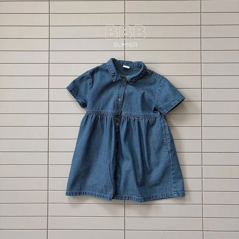 Bella Bambina - Korean Baby Fashion - #babyboutiqueclothing - Denim Collar One-piece