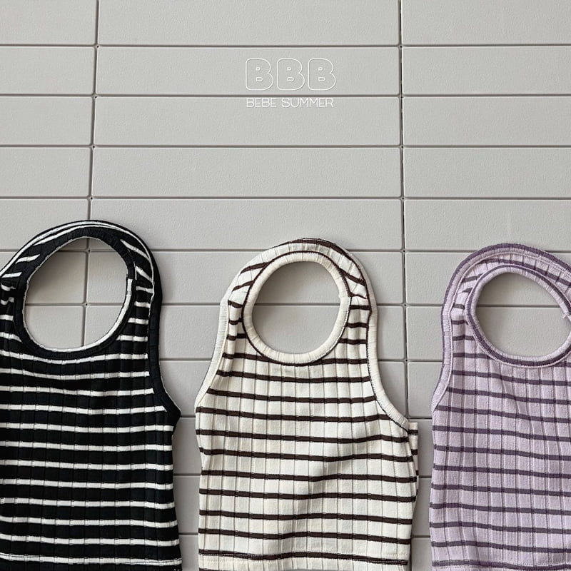 Bella Bambina - Korean Baby Fashion - #babyclothing - Bebe Stripe Hole Layered Sleeveless - 4