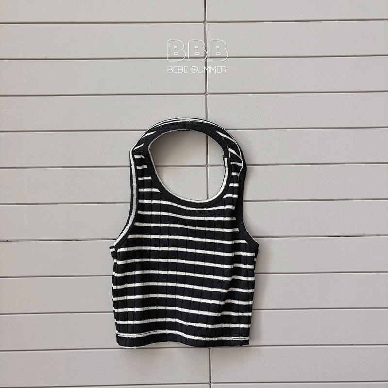 Bella Bambina - Korean Baby Fashion - #babyfever - Bebe Stripe Hole Layered Sleeveless - 5