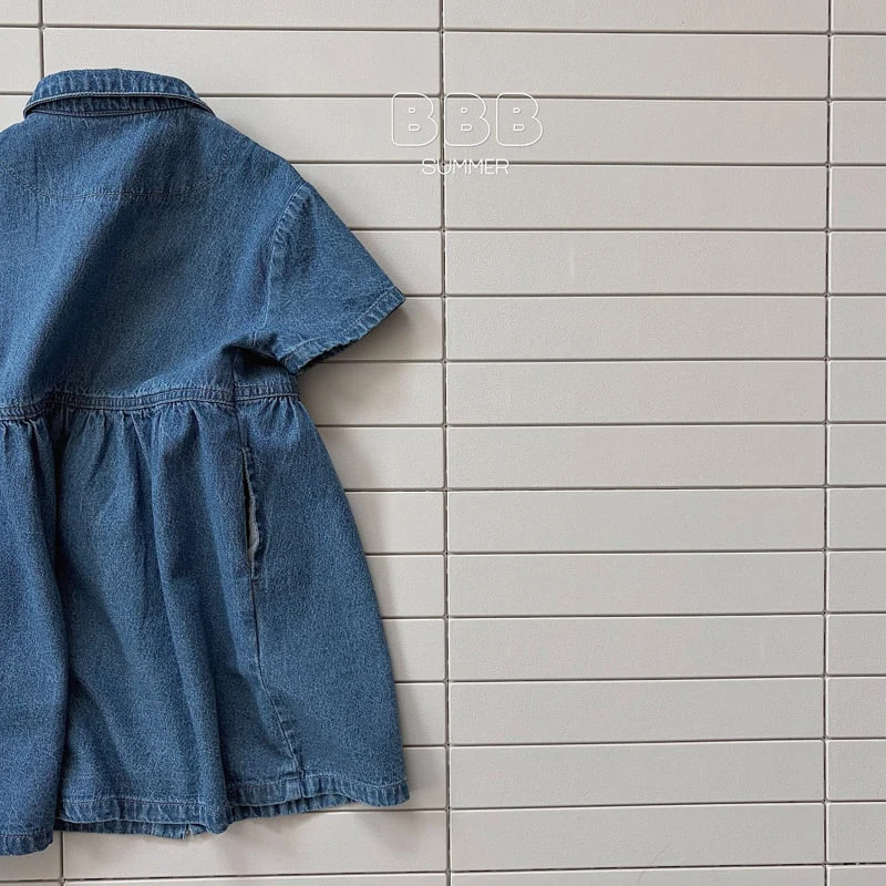 Bella Bambina - Korean Baby Fashion - #babylifestyle - Denim Collar One-piece - 6