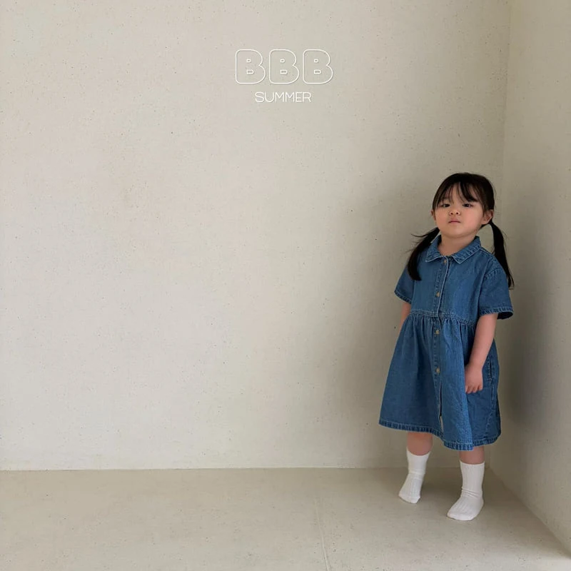 Bella Bambina - Korean Baby Fashion - #babyootd - Denim Collar One-piece - 8