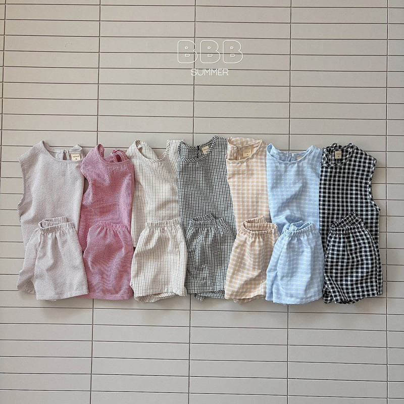 Bella Bambina - Korean Baby Fashion - #babywear - Soboroo Set (Big Check)