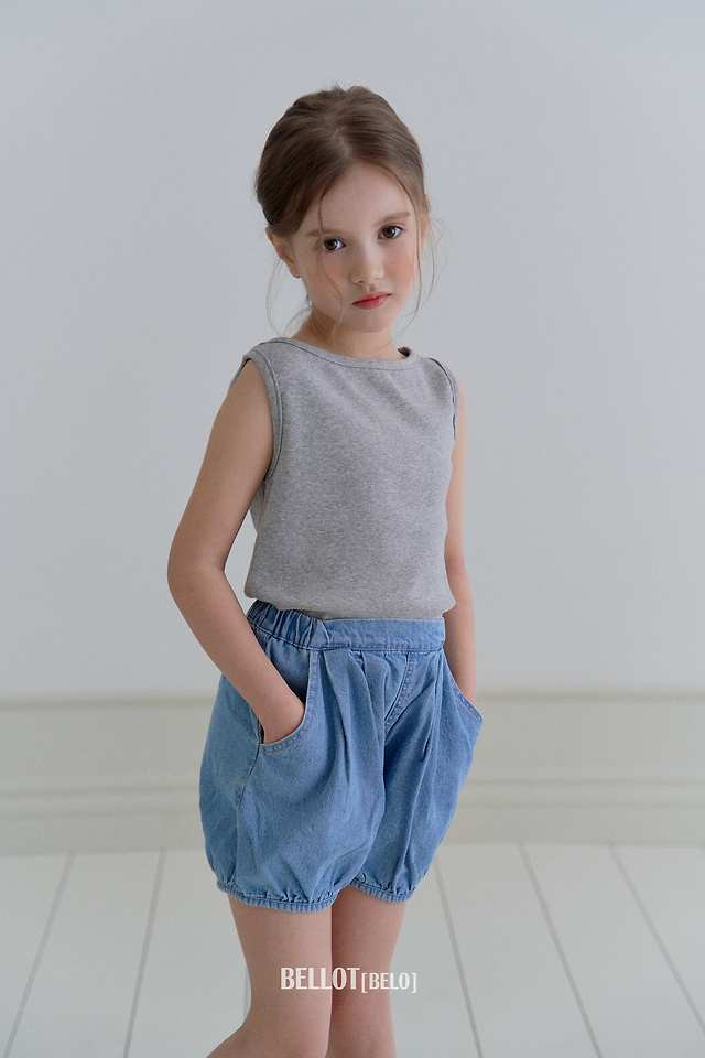 Bellot - Korean Children Fashion - #childofig - Pumpkin Denim Shorts - 3
