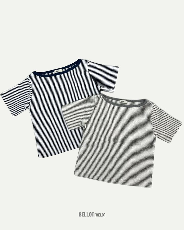Bellot - Korean Children Fashion - #kidsshorts - Loan Striped Tee - 6