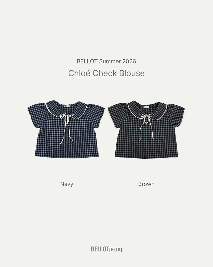 Bellot - Korean Children Fashion - #kidzfashiontrend - Chloe Check Blouse