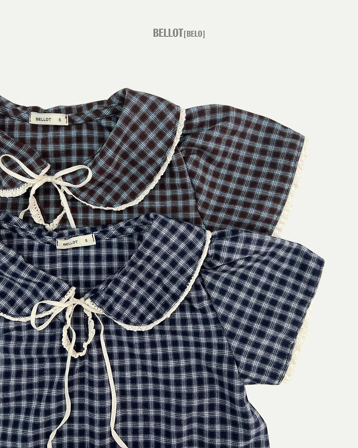 Bellot - Korean Children Fashion - #prettylittlegirls - Chloe Check Blouse - 6