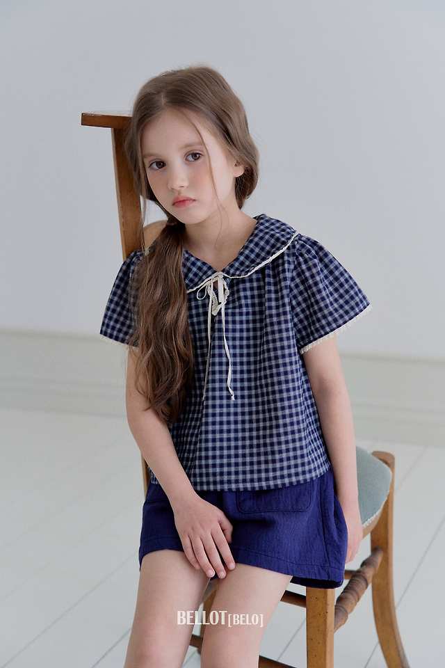 Bellot - Korean Children Fashion - #stylishchildhood - Chloe Check Blouse - 9