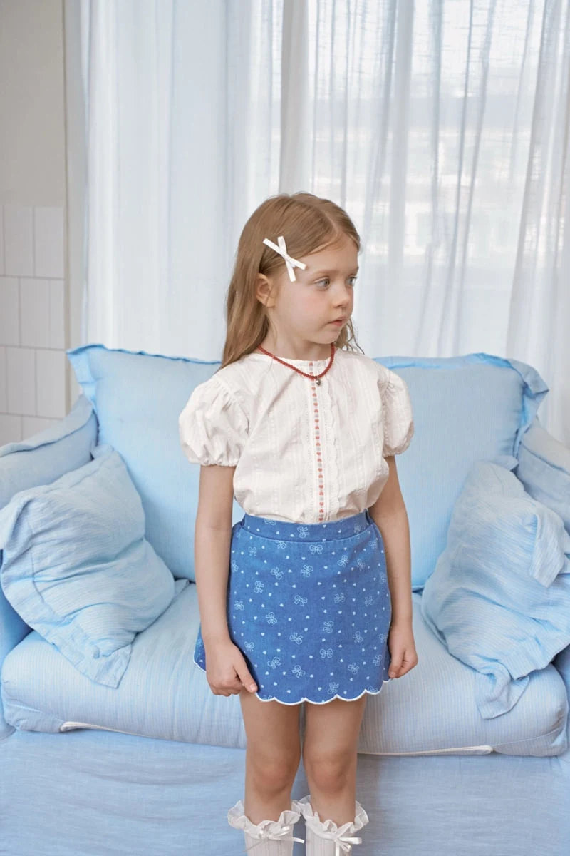 Berry Berry - Korean Children Fashion - #Kfashion4kids - Ribbon Denim Scallop Skirt - 5