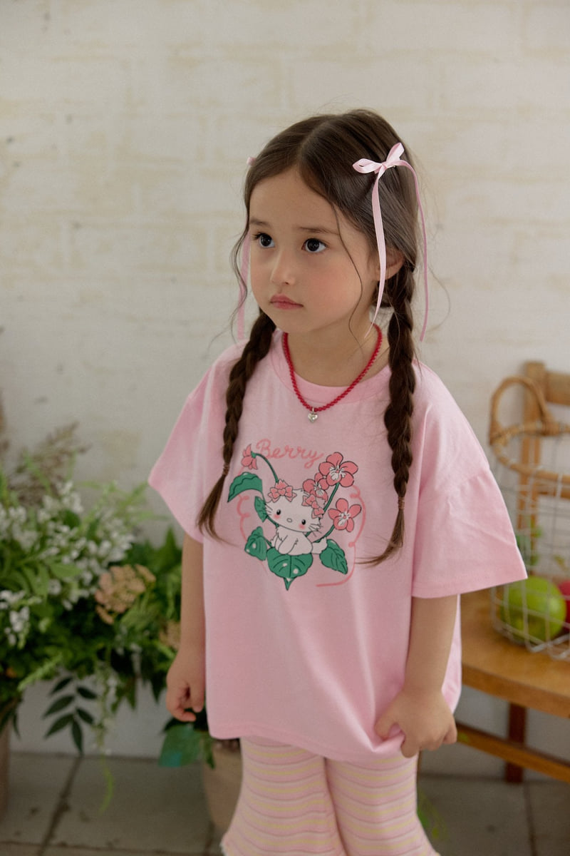 Berry Berry - Korean Children Fashion - #childofig - Summer Meow Tee - 4