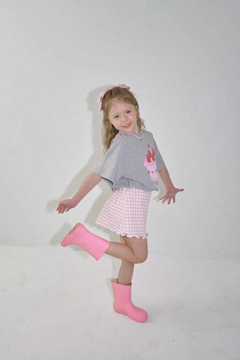 Berry Berry - Korean Children Fashion - #littlefashionista - Check Rose Skirt - 2