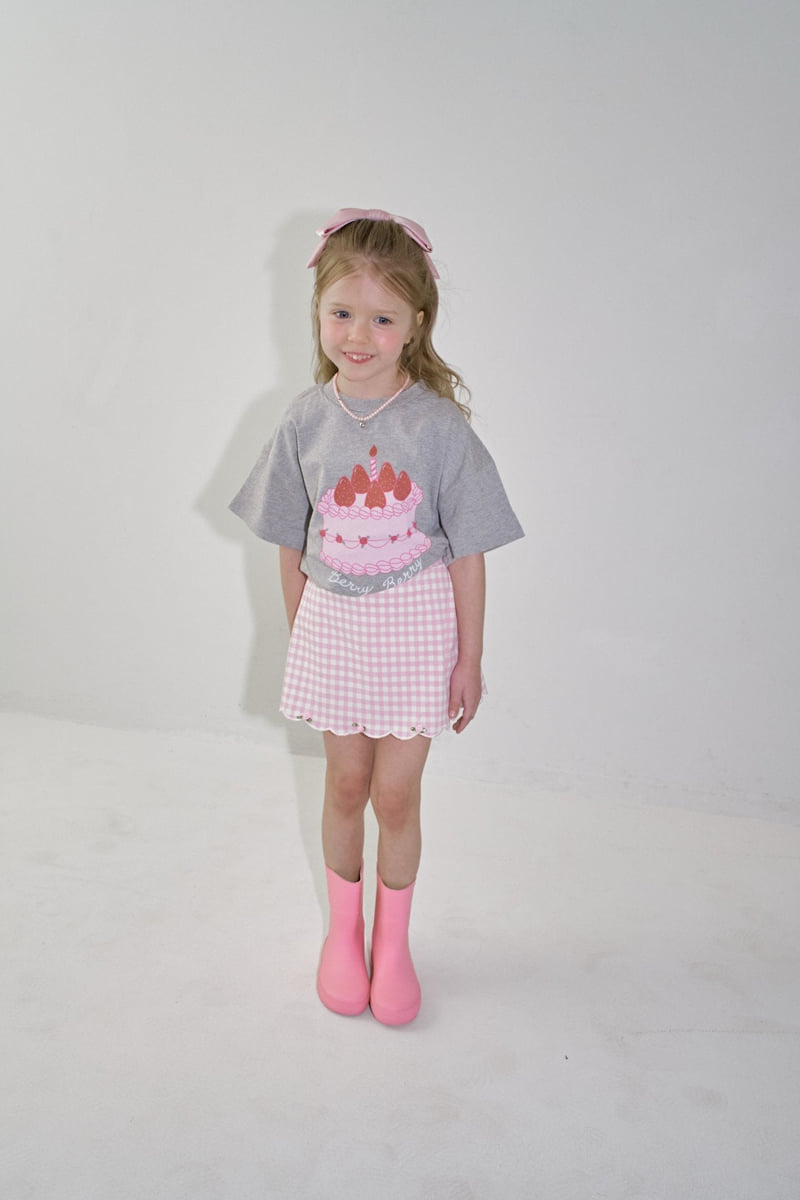 Berry Berry - Korean Children Fashion - #magicofchildhood - Check Rose Skirt - 4