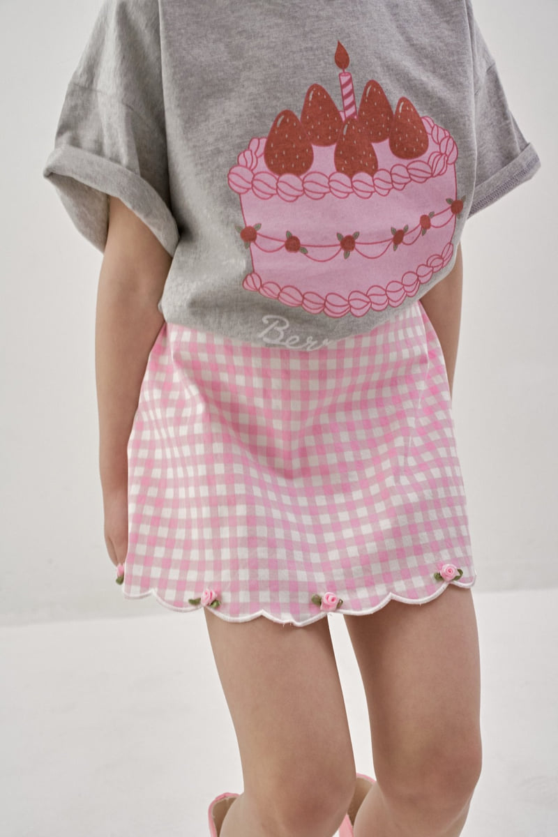 Berry Berry - Korean Children Fashion - #prettylittlegirls - Check Rose Skirt - 5