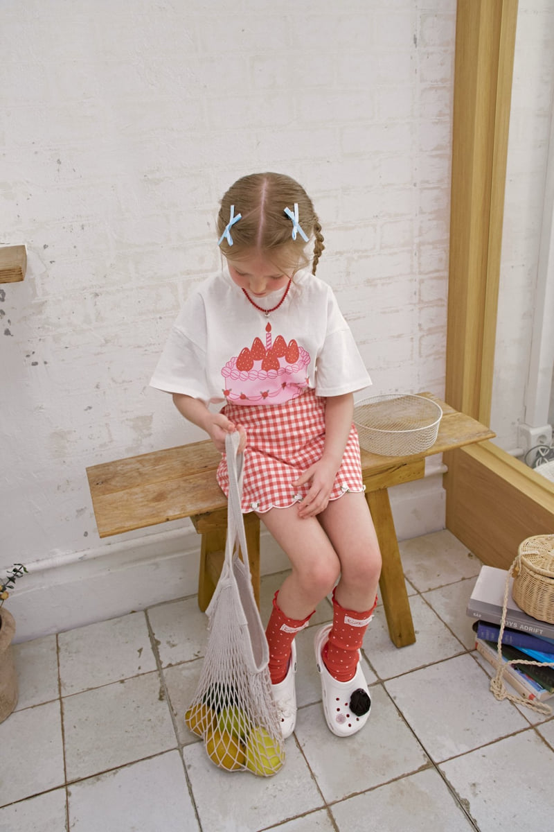 Berry Berry - Korean Children Fashion - #stylishchildhood - Check Rose Skirt - 8