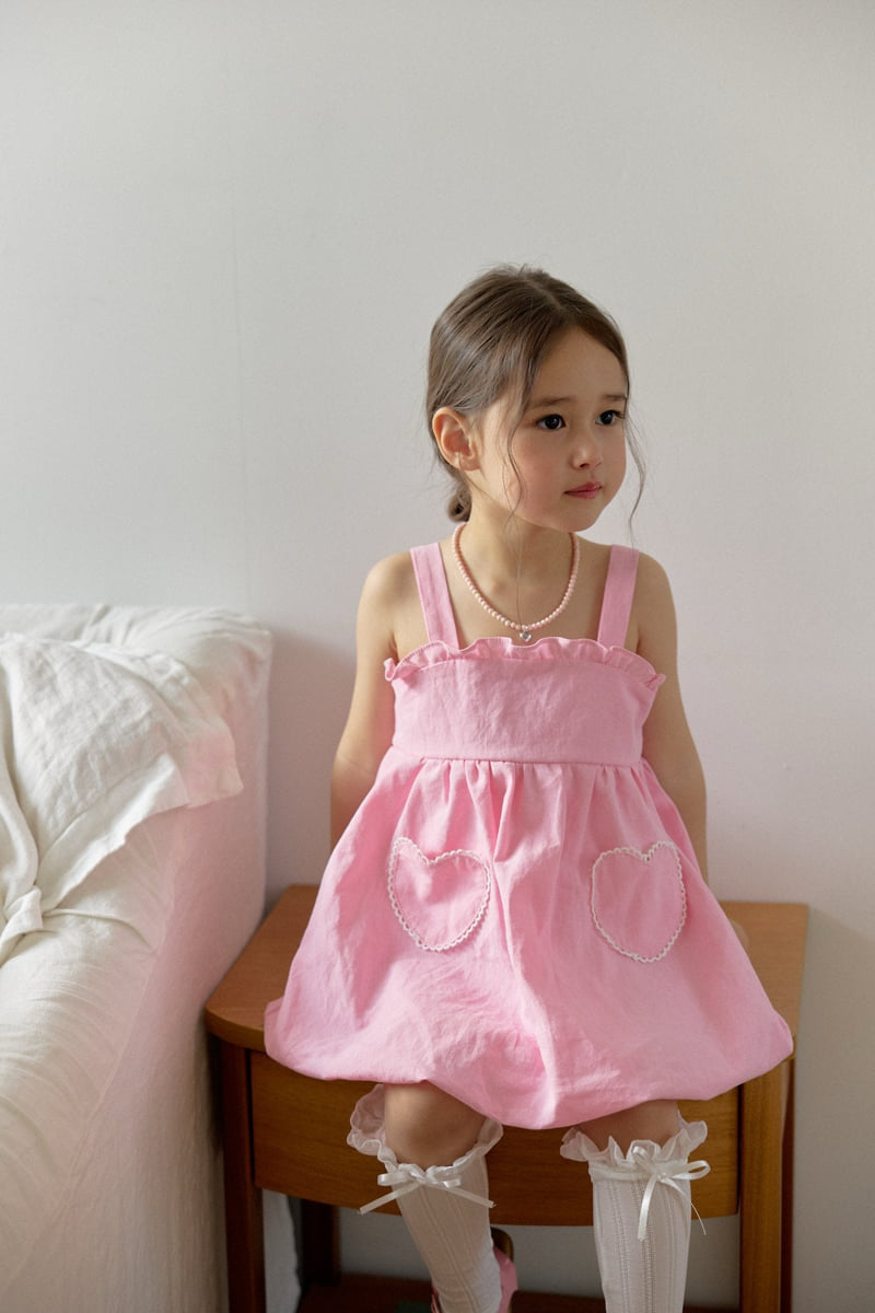 Berry Berry - Korean Children Fashion - #todddlerfashion - Heart Balloon One-piece - 3