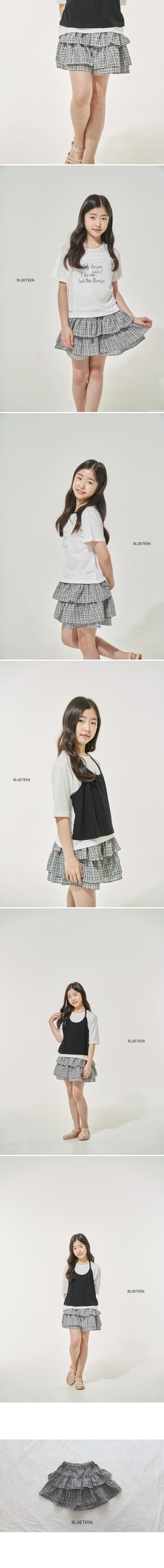 Blueteen - Korean Children Fashion - #kidsshorts - Check Tiered Skirt - 2