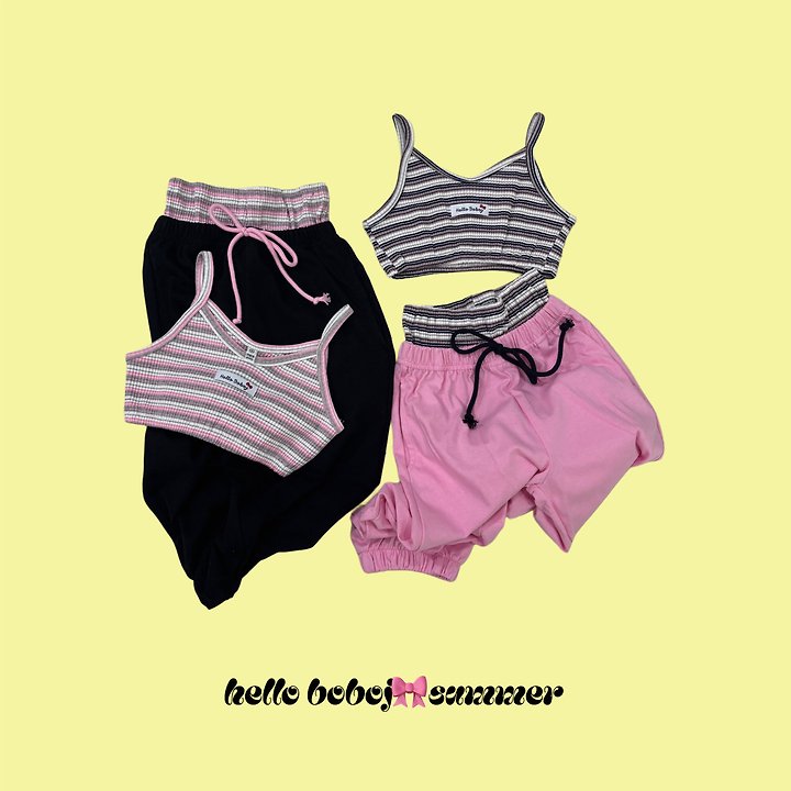 Bobo j - Korean Children Fashion - #prettylittlegirls - Striped Top Set