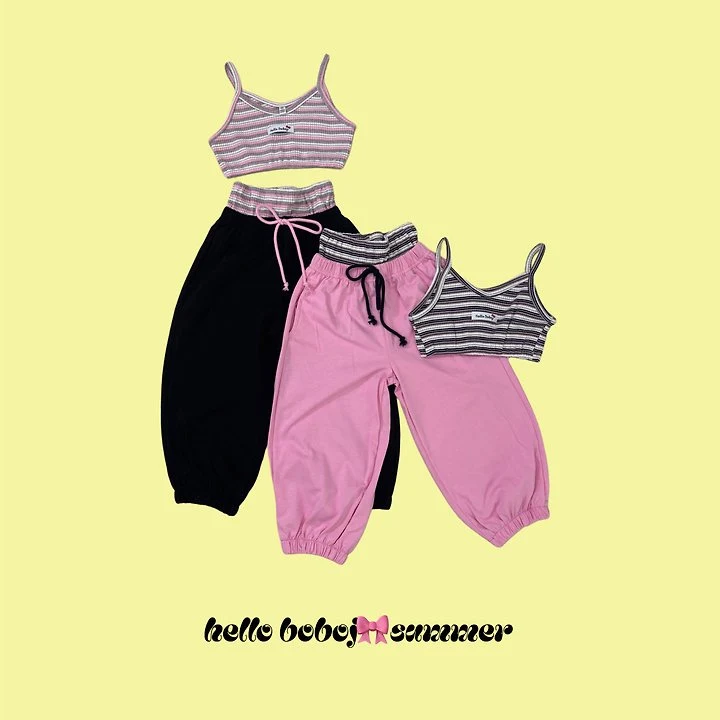Bobo j - Korean Children Fashion - #toddlerclothing - Striped Top Set - 3