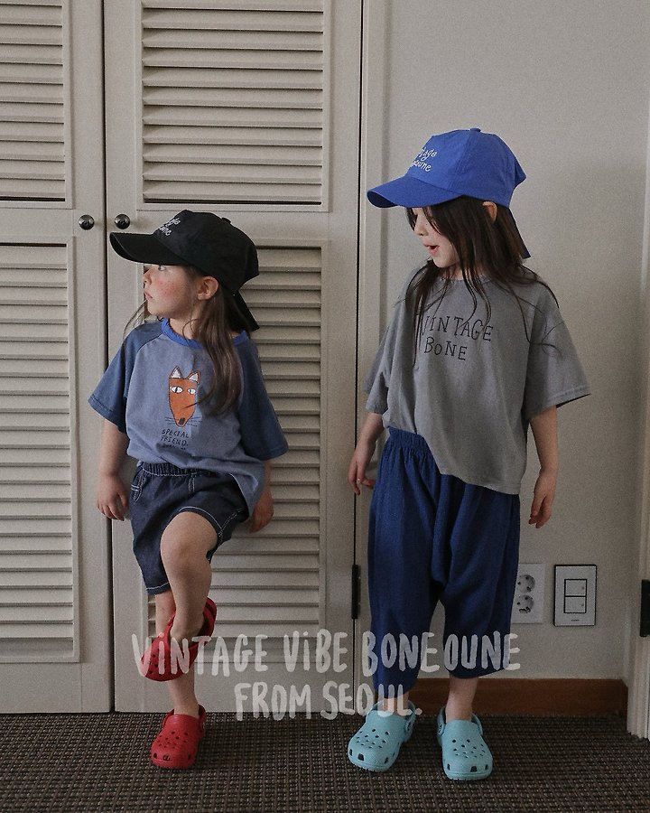 Boneoune - Korean Children Fashion - #Kfashion4kids - Stitch Non-Fade Denim Shorts - 12