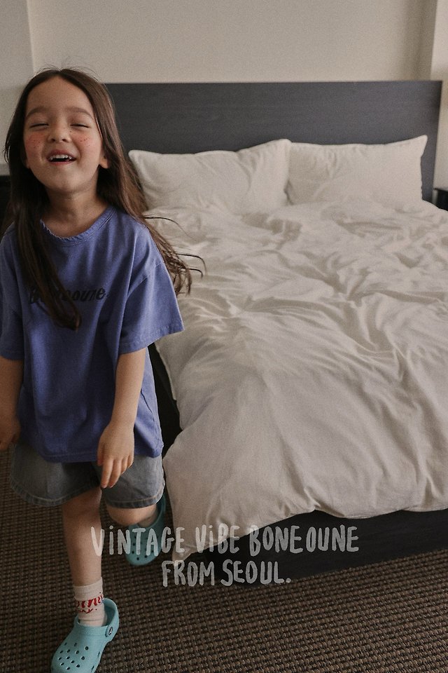 Boneoune - Korean Children Fashion - #Kfashion4kids - Letter Pigment Short Sleeve Tee - 12