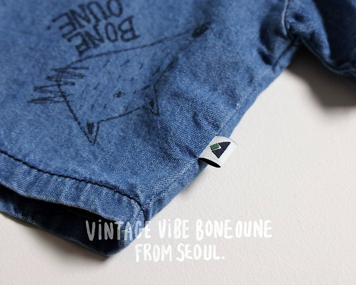 Boneoune - Korean Children Fashion - #prettylittlegirls - Wolf Denim Shirt - 4