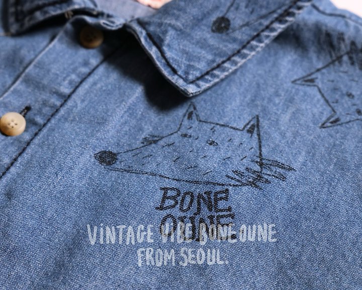 Boneoune - Korean Children Fashion - #childofig - Wolf Denim Shirt - 5