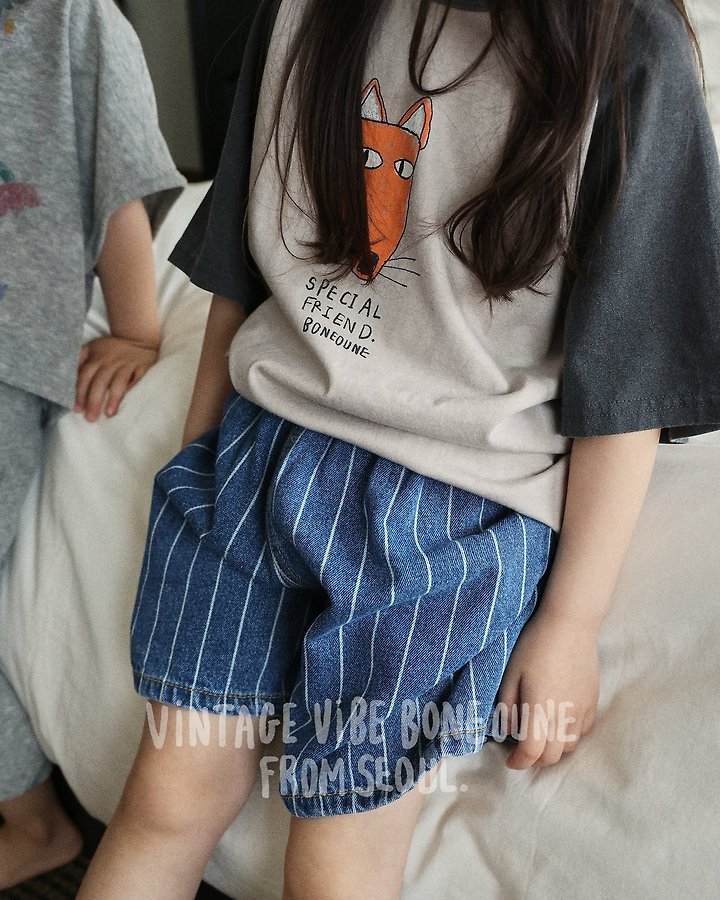 Boneoune - Korean Children Fashion - #childofig - Thom Bang Denim Shorts - 12