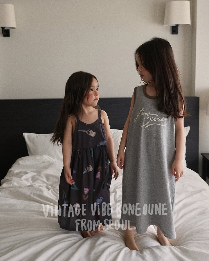 Boneoune - Korean Children Fashion - #childofig - Crae Flower Strap One-piece - 6