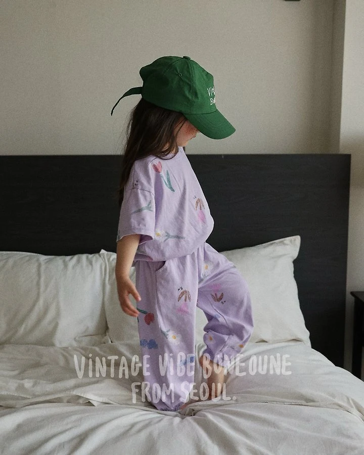 Boneoune - Korean Children Fashion - #childofig - Crae Flower All-Over Print Short Sleeve Tee - 6
