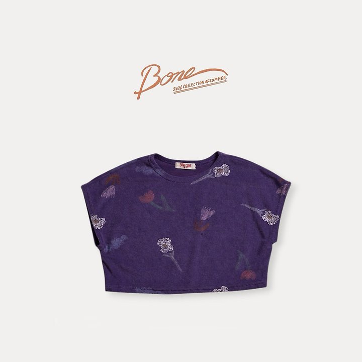 Boneoune - Korean Children Fashion - #childofig - Crae Flower Terry Crop Tee - 3
