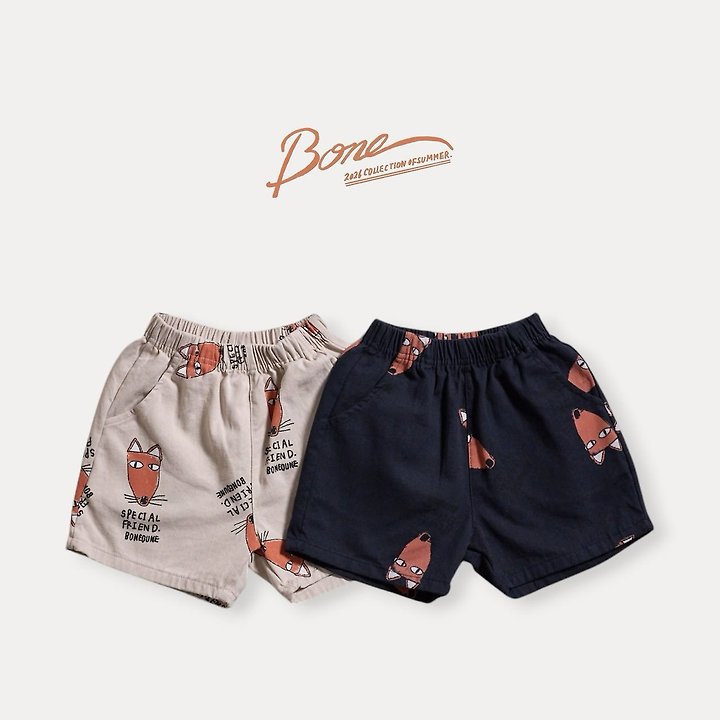 Boneoune - Korean Children Fashion - #childofig - Fox All-Over Print Shorts