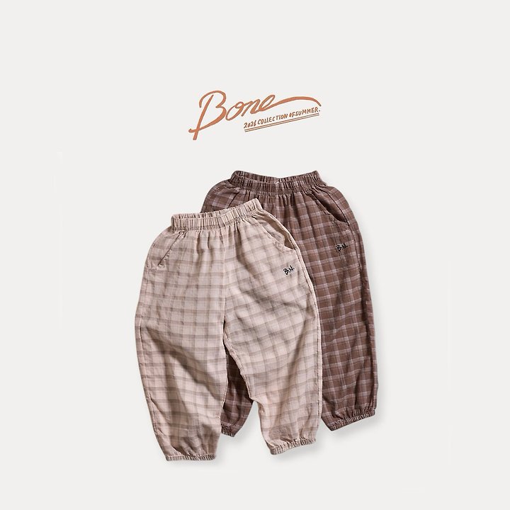 Boneoune - Korean Children Fashion - #childofig - Retro Check Pants