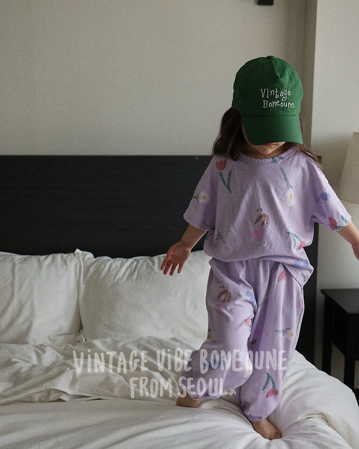 Boneoune - Korean Children Fashion - #childrensboutique - Crae Flower All-Over Print Short Sleeve Tee - 7