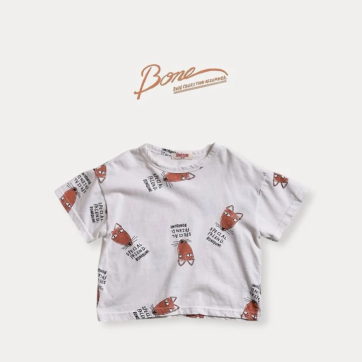 Boneoune - Korean Children Fashion - #childrensboutique - Fox All-Over Print Short Sleeve Tee - 3
