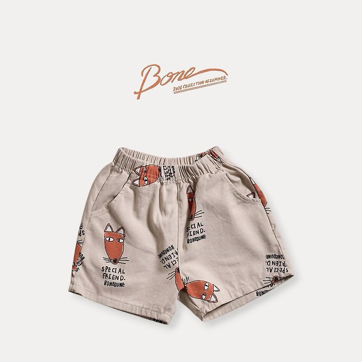 Boneoune - Korean Children Fashion - #childrensboutique - Fox All-Over Print Shorts - 2