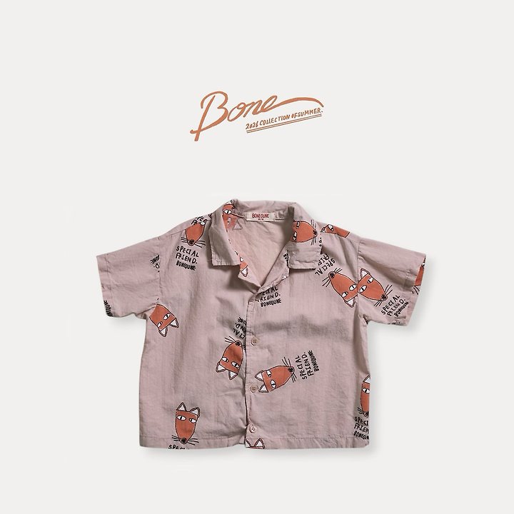 Boneoune - Korean Children Fashion - #childrensboutique - Fox Collar Shirt