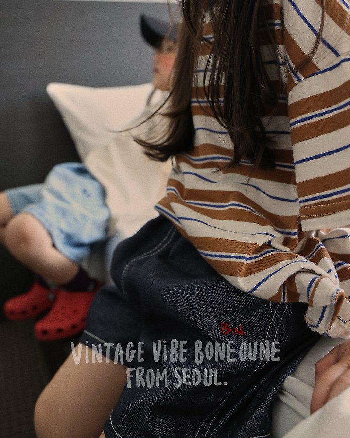 Boneoune - Korean Children Fashion - #fashionkids - Stitch Non-Fade Denim Shorts - 8