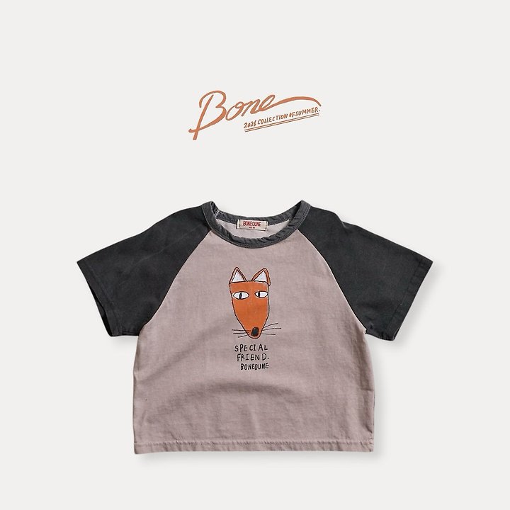 Boneoune - Korean Children Fashion - #fashionkids - Fox Raglan Tee - 3