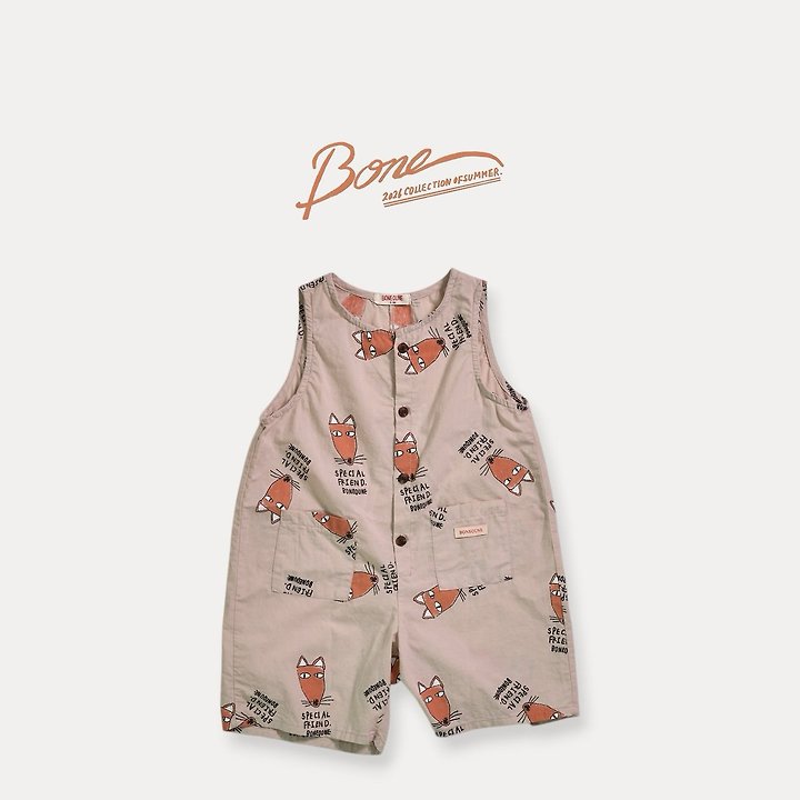 Boneoune - Korean Children Fashion - #fashionkids - Fox Overalls