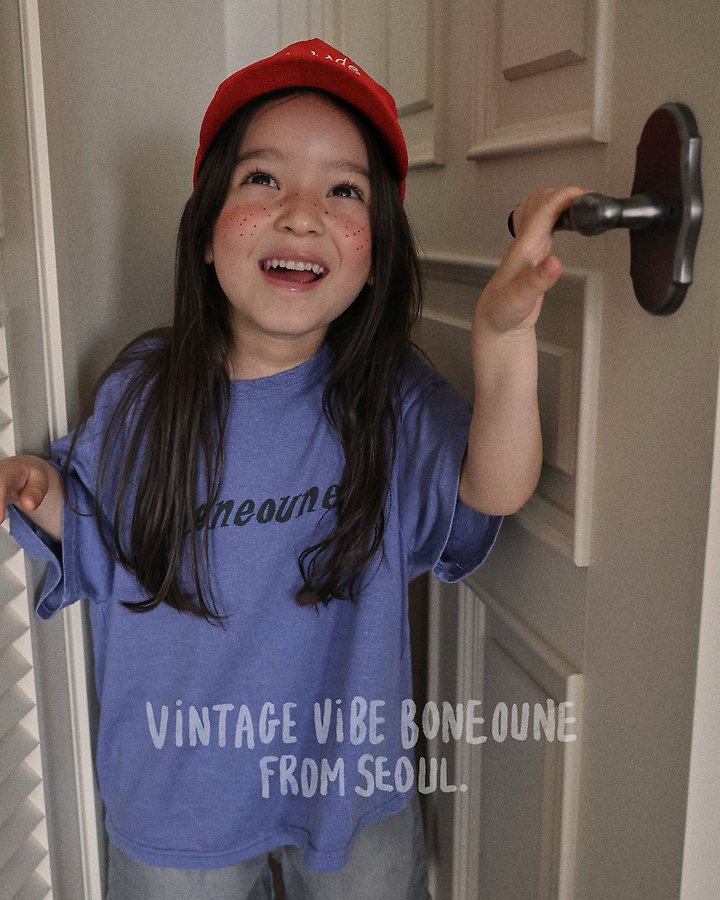 Boneoune - Korean Children Fashion - #fashionkids - Letter Pigment Short Sleeve Tee - 8