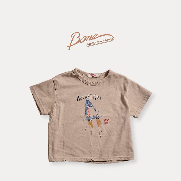 Boneoune - Korean Children Fashion - #kidsshorts - Rocket Go Short Sleeve Tee - 2