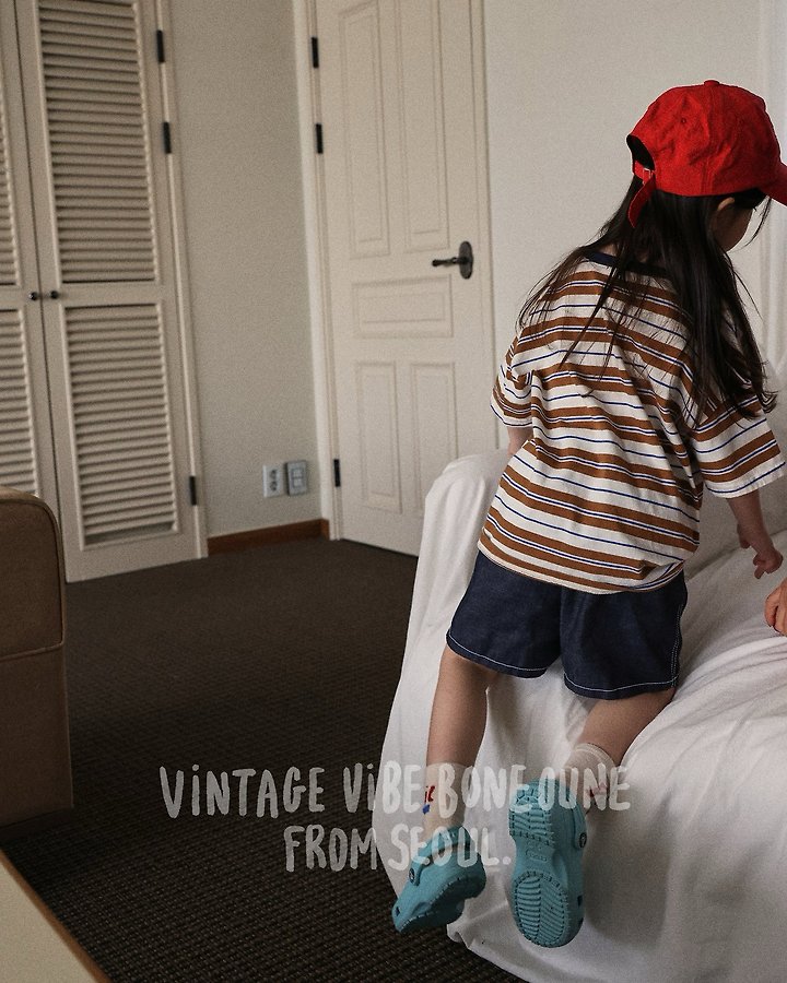 Boneoune - Korean Children Fashion - #kidsshorts - Stitch Non-Fade Denim Shorts - 9