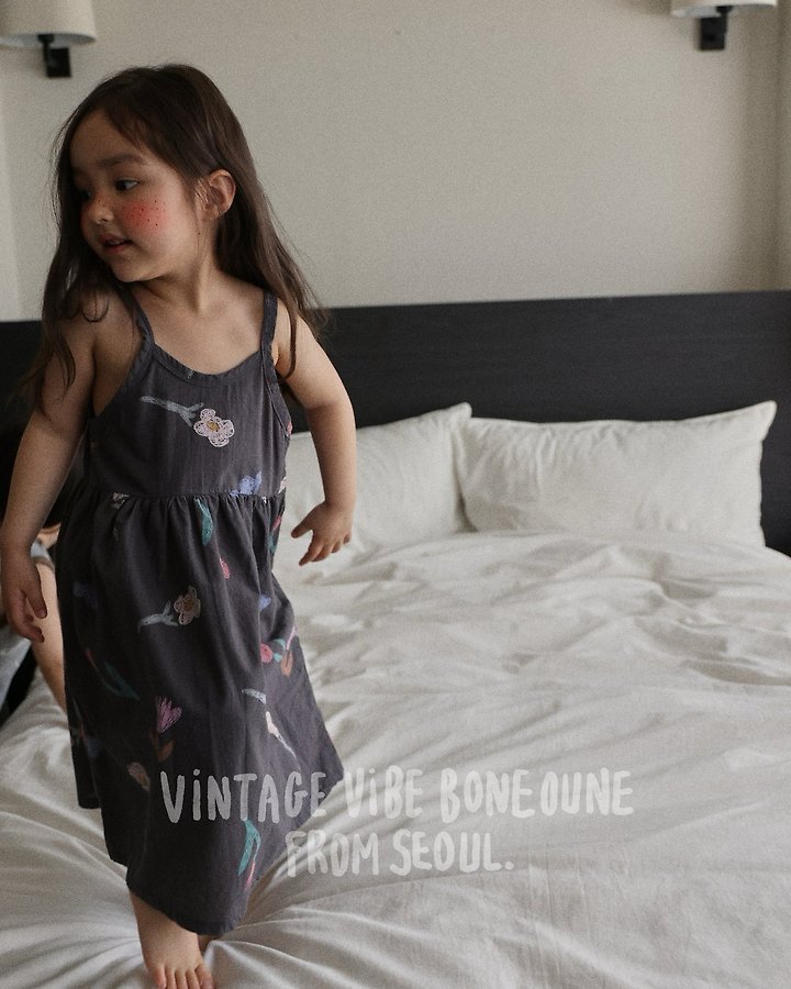 Boneoune - Korean Children Fashion - #kidsshorts - Crae Flower Strap One-piece - 12