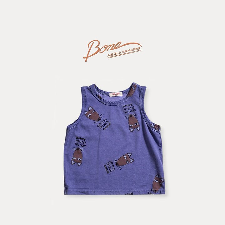 Boneoune - Korean Children Fashion - #fashionkids - Fox All-Over Print Sleeveless Tee - 4