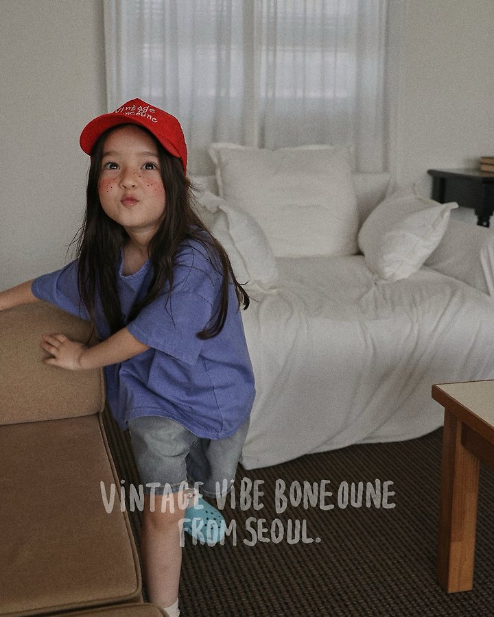 Boneoune - Korean Children Fashion - #kidsshorts - Letter Pigment Short Sleeve Tee - 9