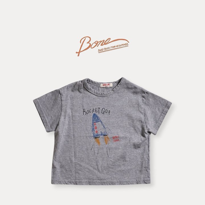 Boneoune - Korean Children Fashion - #kidsstore - Rocket Go Short Sleeve Tee - 3