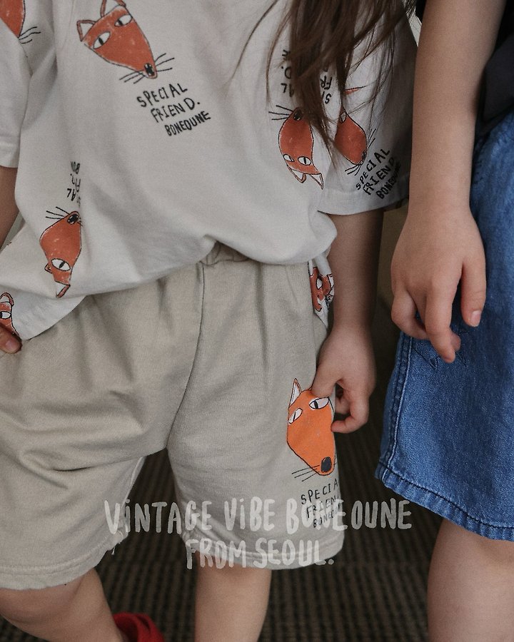 Boneoune - Korean Children Fashion - #kidsstore - Wolf Denim Shorts - 12