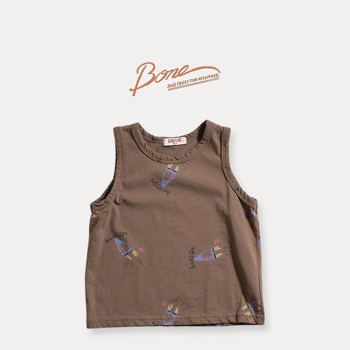 Boneoune - Korean Children Fashion - #kidsstore - Rocket Sleeveless Tee - 3