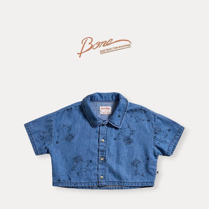 Boneoune - Korean Children Fashion - #magicofchildhood - Wolf Denim Shirt