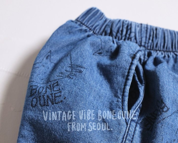 Boneoune - Korean Children Fashion - #minifashionista - Wolf Denim Shorts - 4